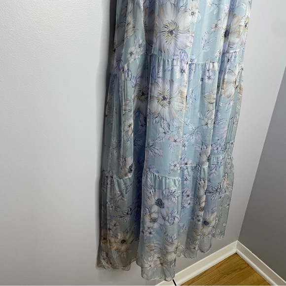 Elena Baldi Silk Blend Tiered Floral Maxi Dress - Picture 7 of 14